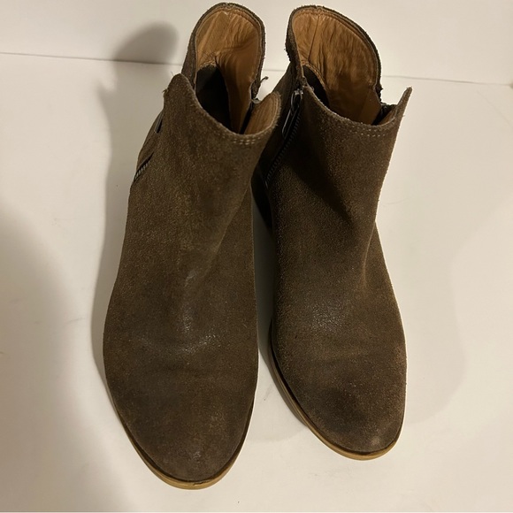 Lucky Brand Breah genuine leather distressed suede ankle boots booties size 7 - Picture 4 of 10